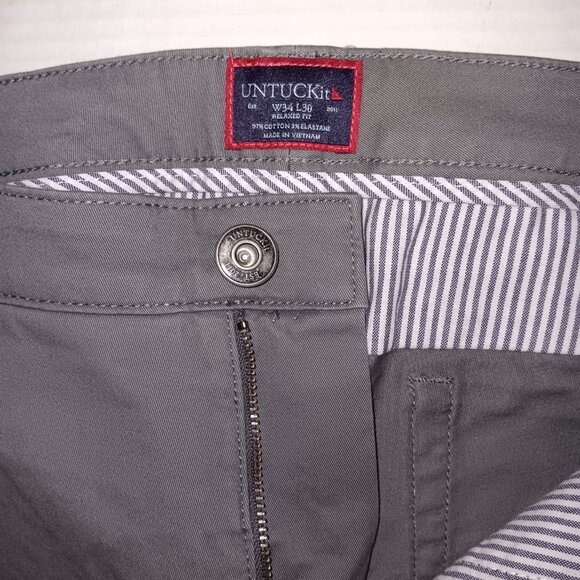 UNTUCKit  RELAXED FIT CASUAL KHAKI STYLE PANTS - Picture 3 of 10